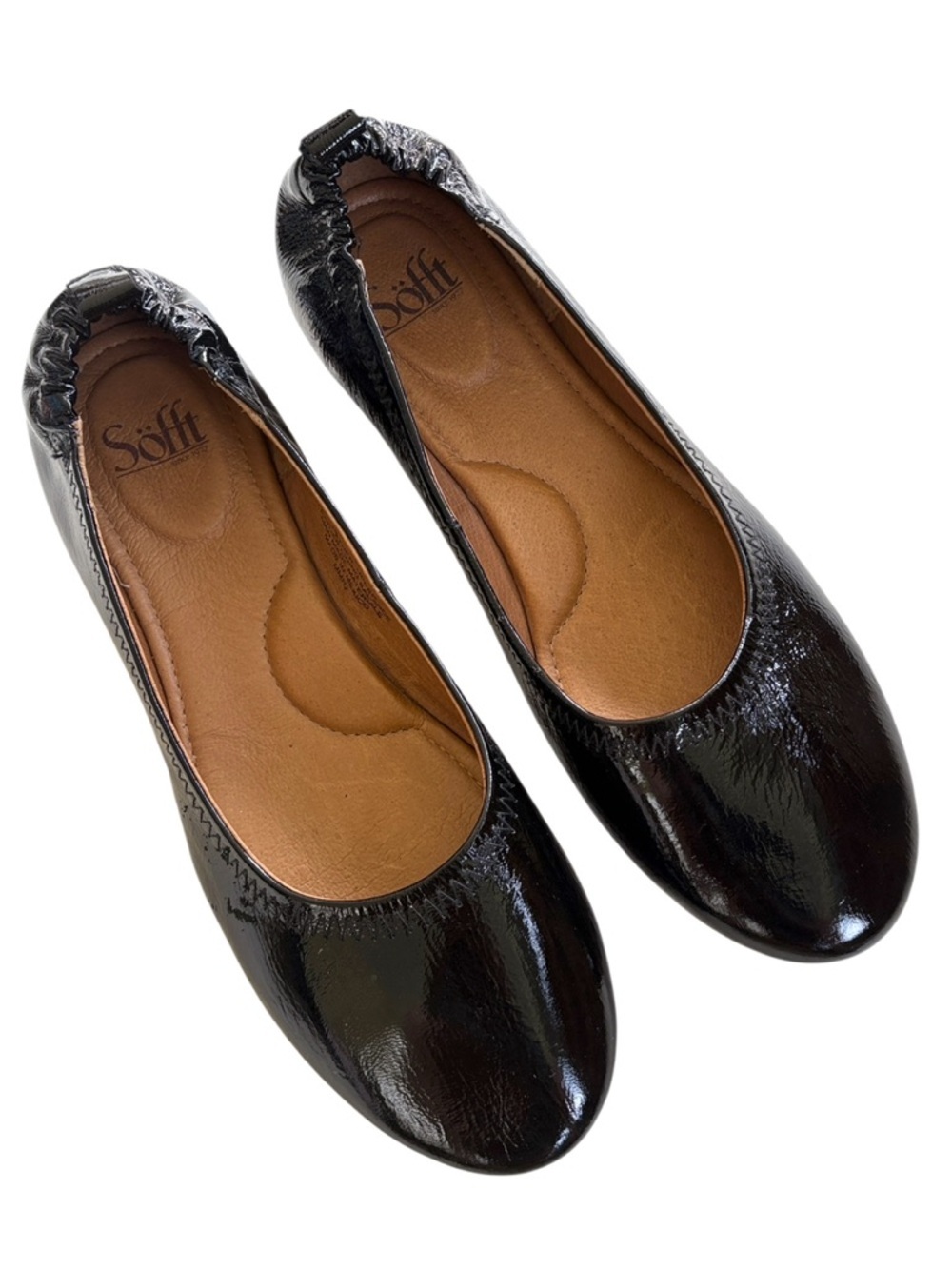 Like New Sofft Leather Flats Black Size 11